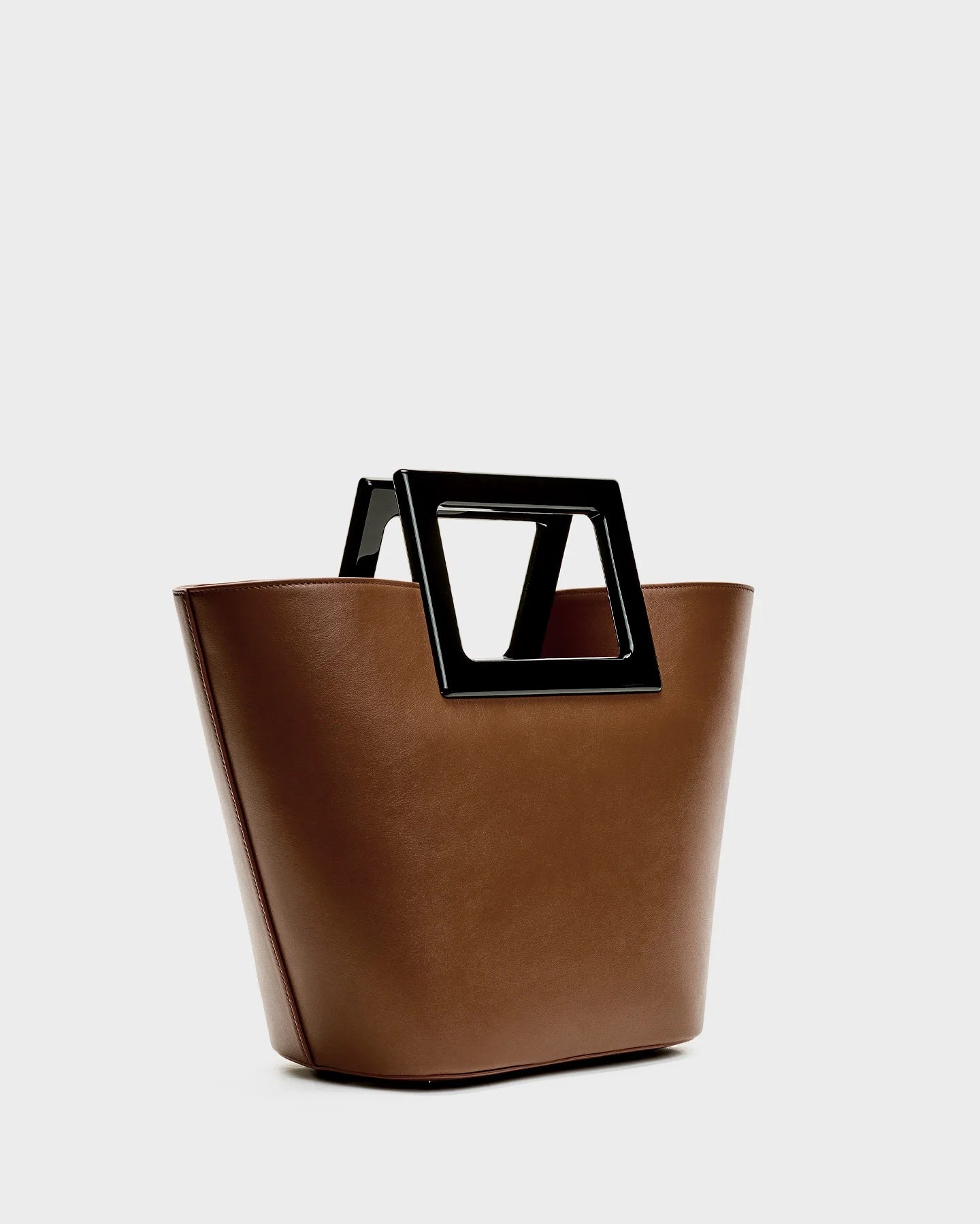 Mini Riviera In Caramel Leather three quarters view