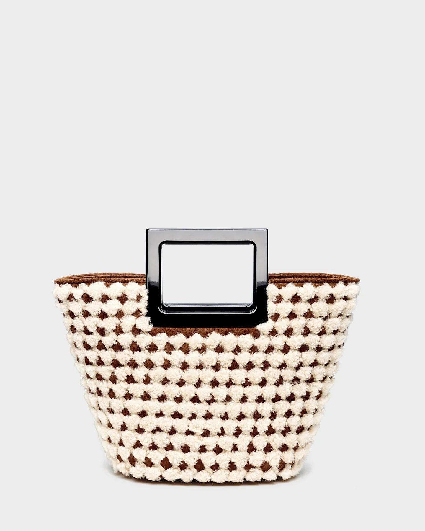 Mini Riviera In Ivory Woven Shearling straight view