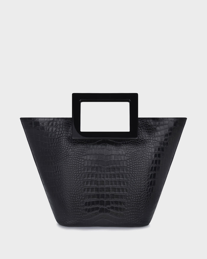 Riviera In Black Croc-effect straight view