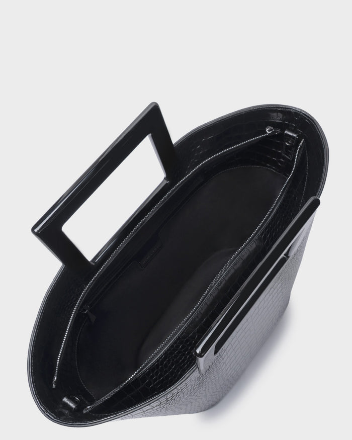 Riviera In Black Croc-effect top view