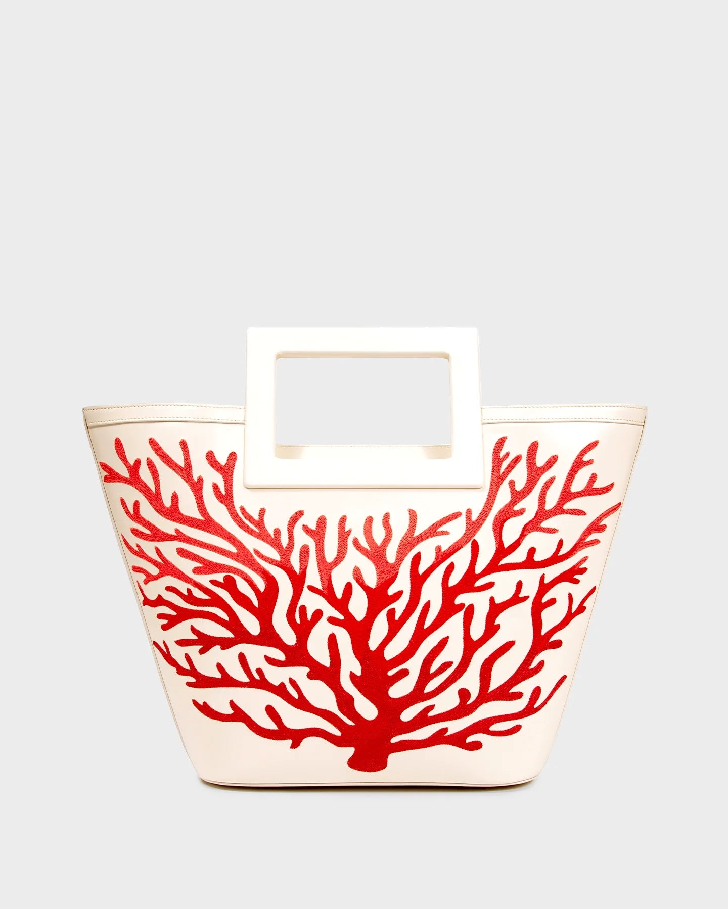 Riviera In Cream Leather And Coral straight view