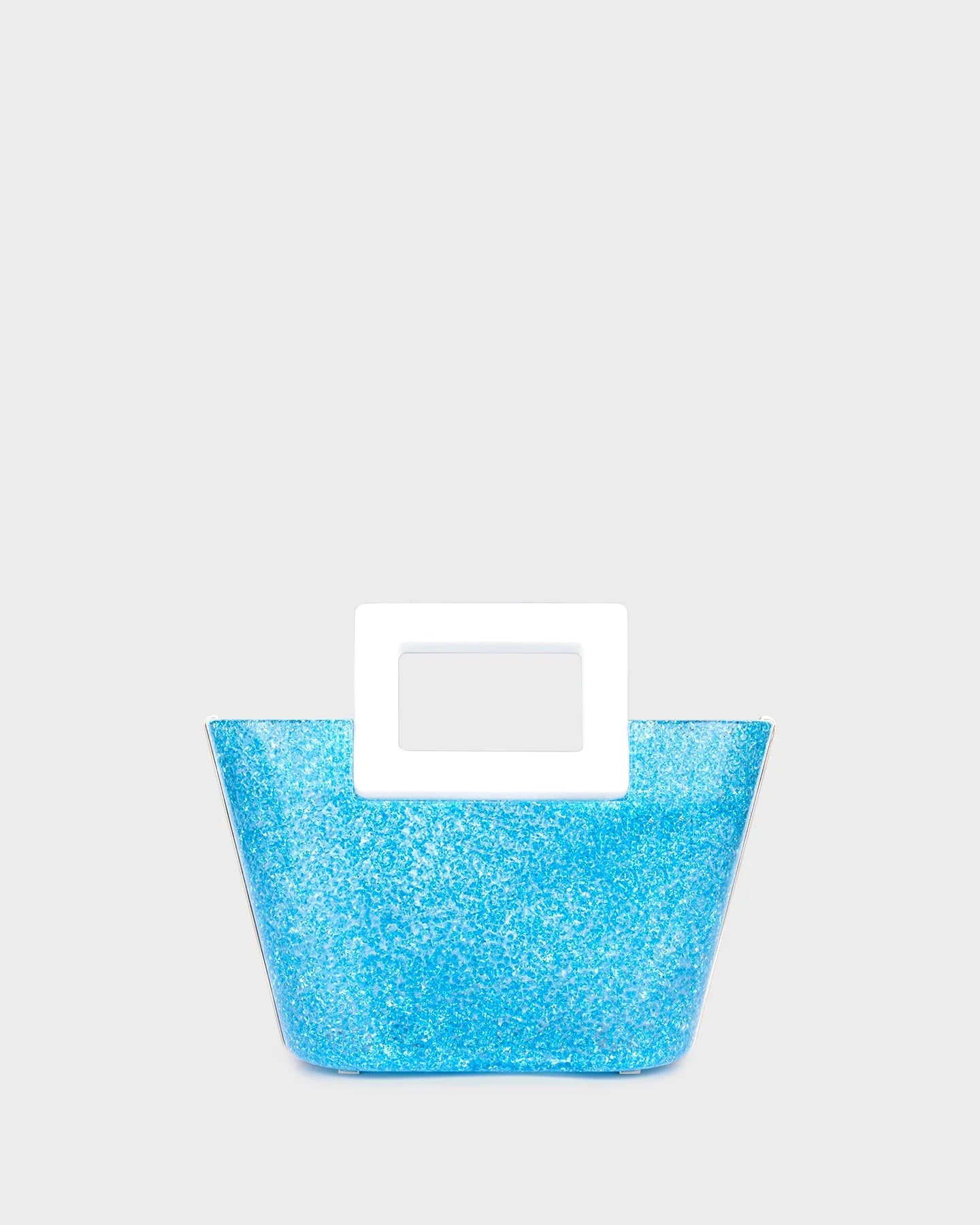 Riviera Plexi Clutch In Blue Crystal straight view