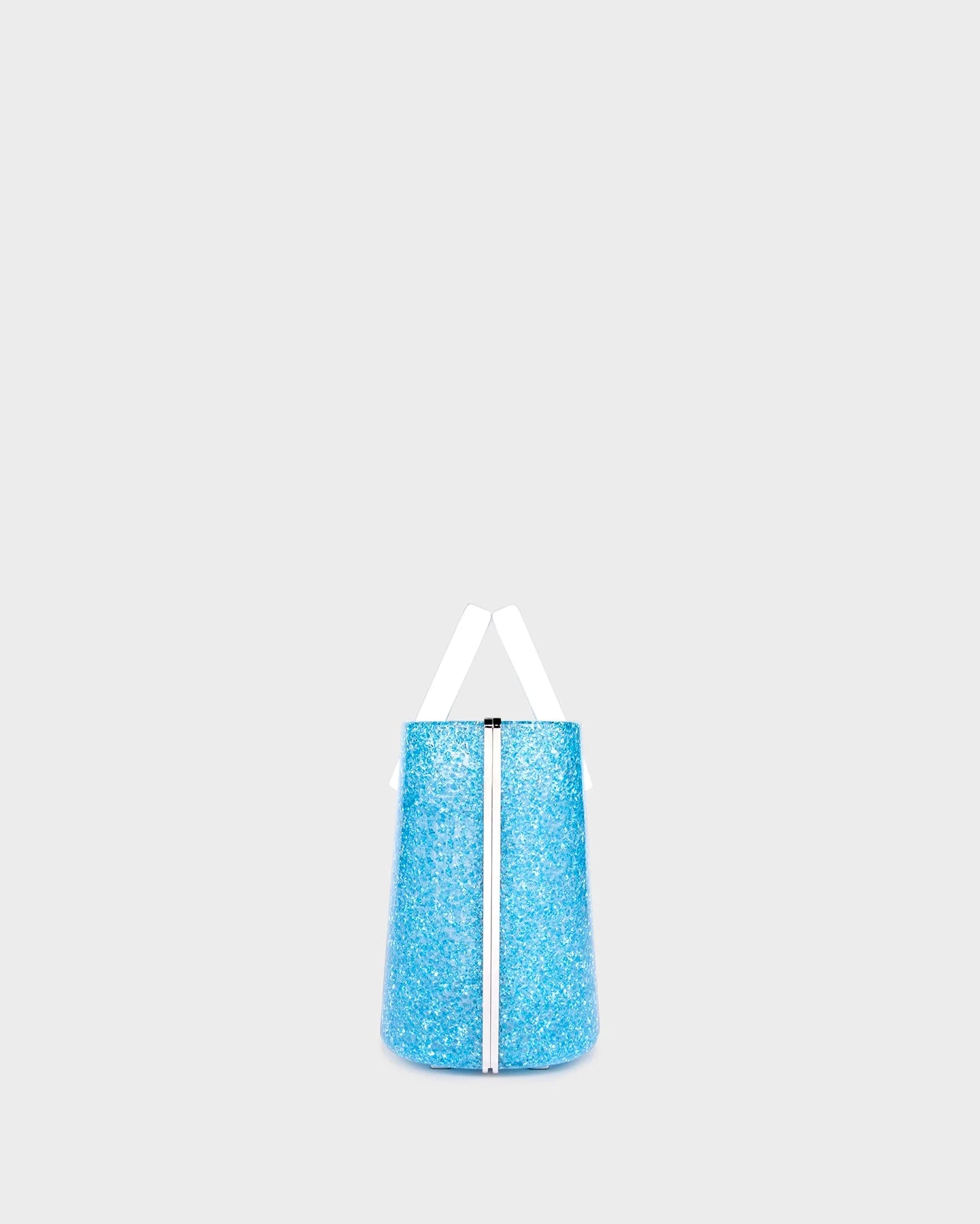 Riviera Plexi Clutch In Blue Crystal side view