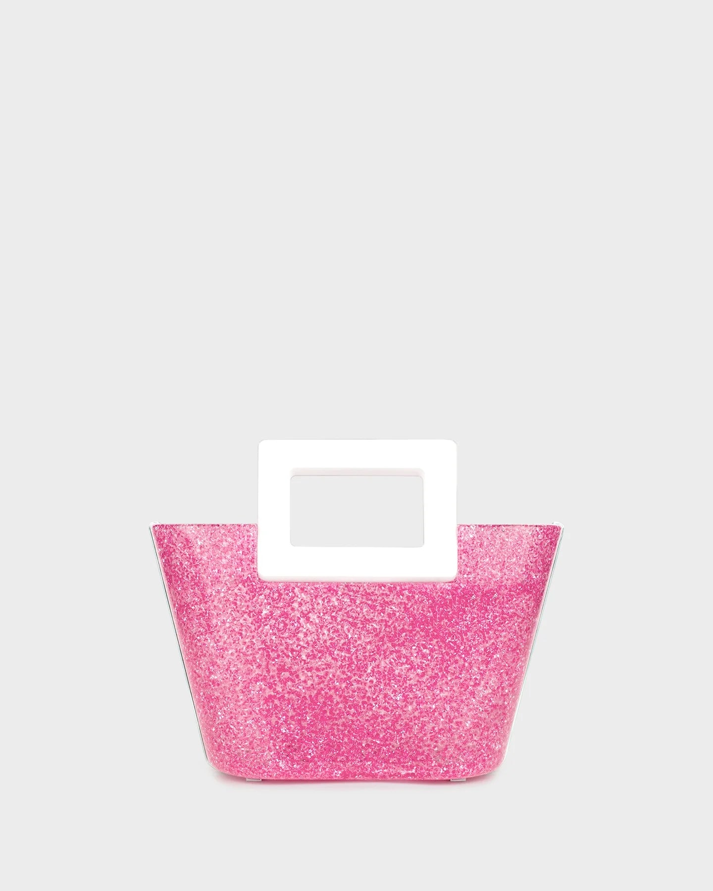Riviera Plexi Clutch In Pink Crystal straight view