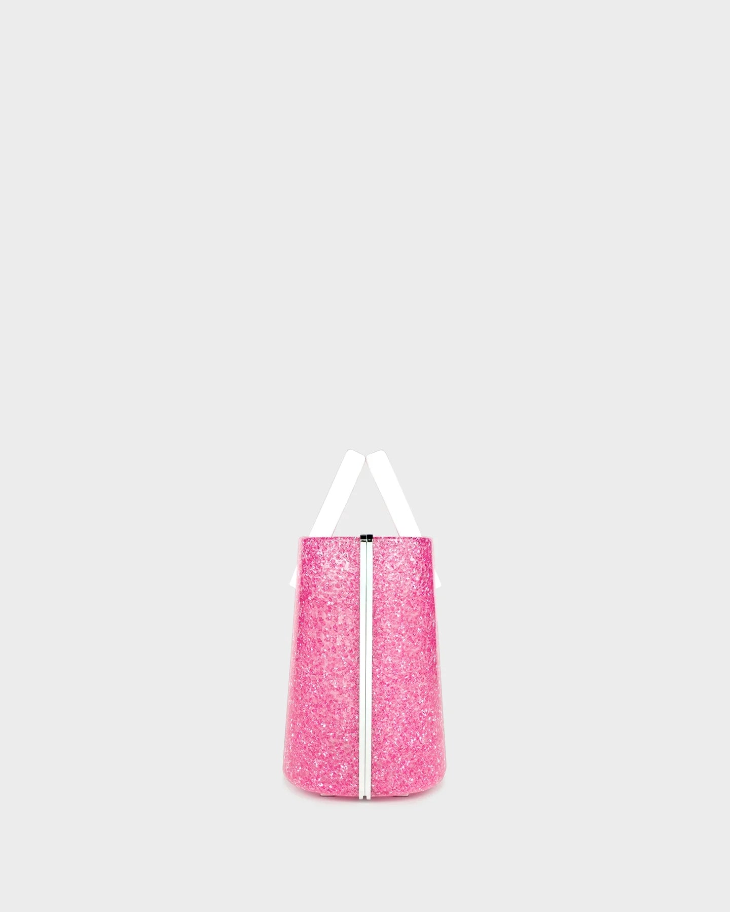 Riviera Plexi Clutch In Pink Crystal side view