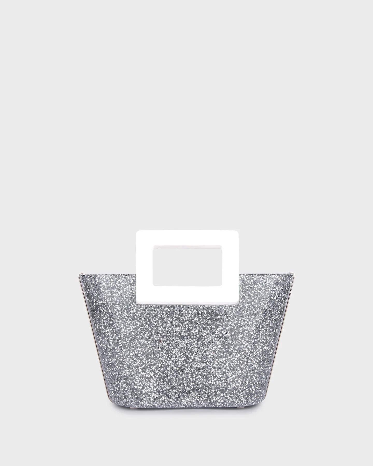 Riviera Plexi Clutch In Silver Crystal straight view