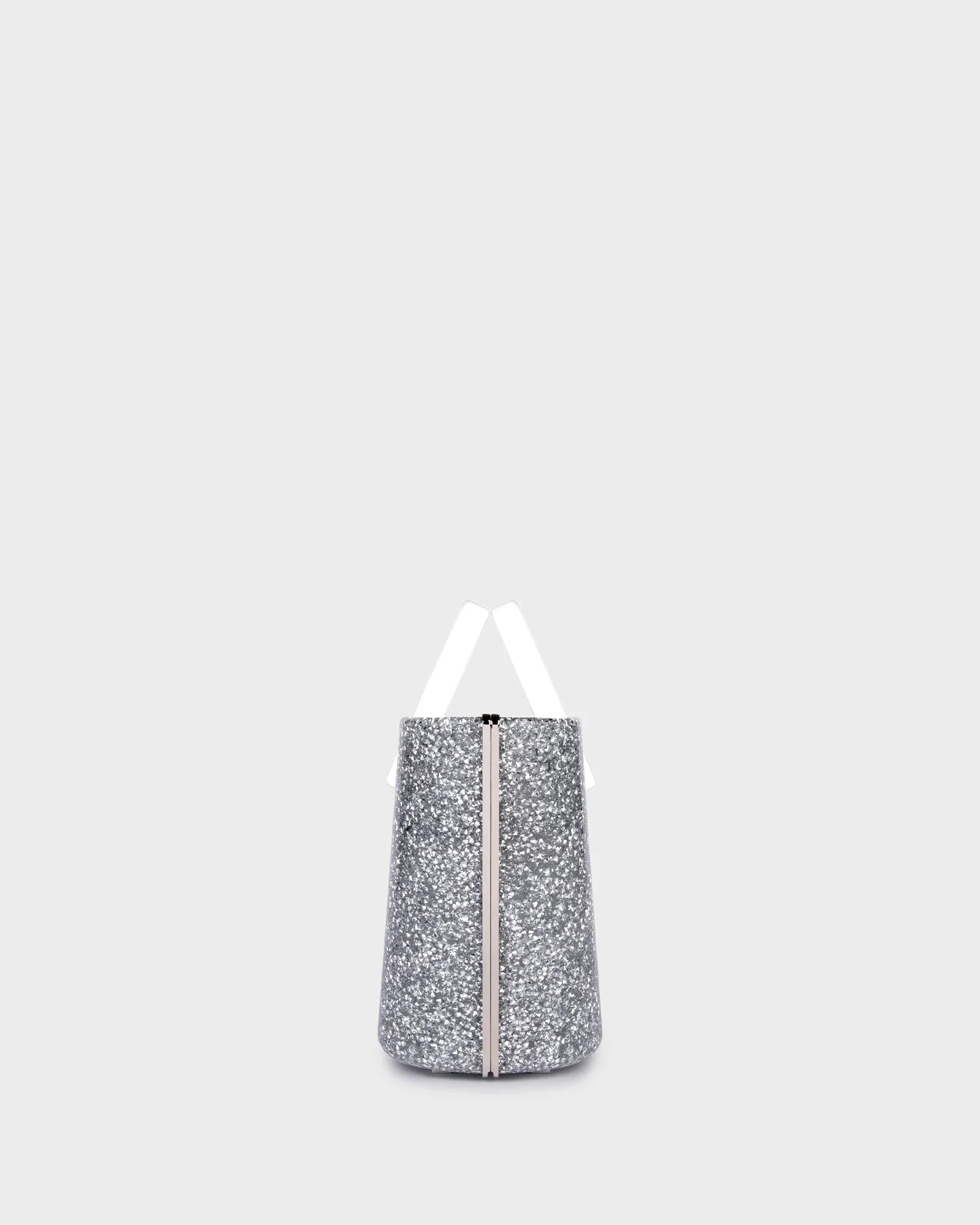 Riviera Plexi Clutch In Silver Crystal side view