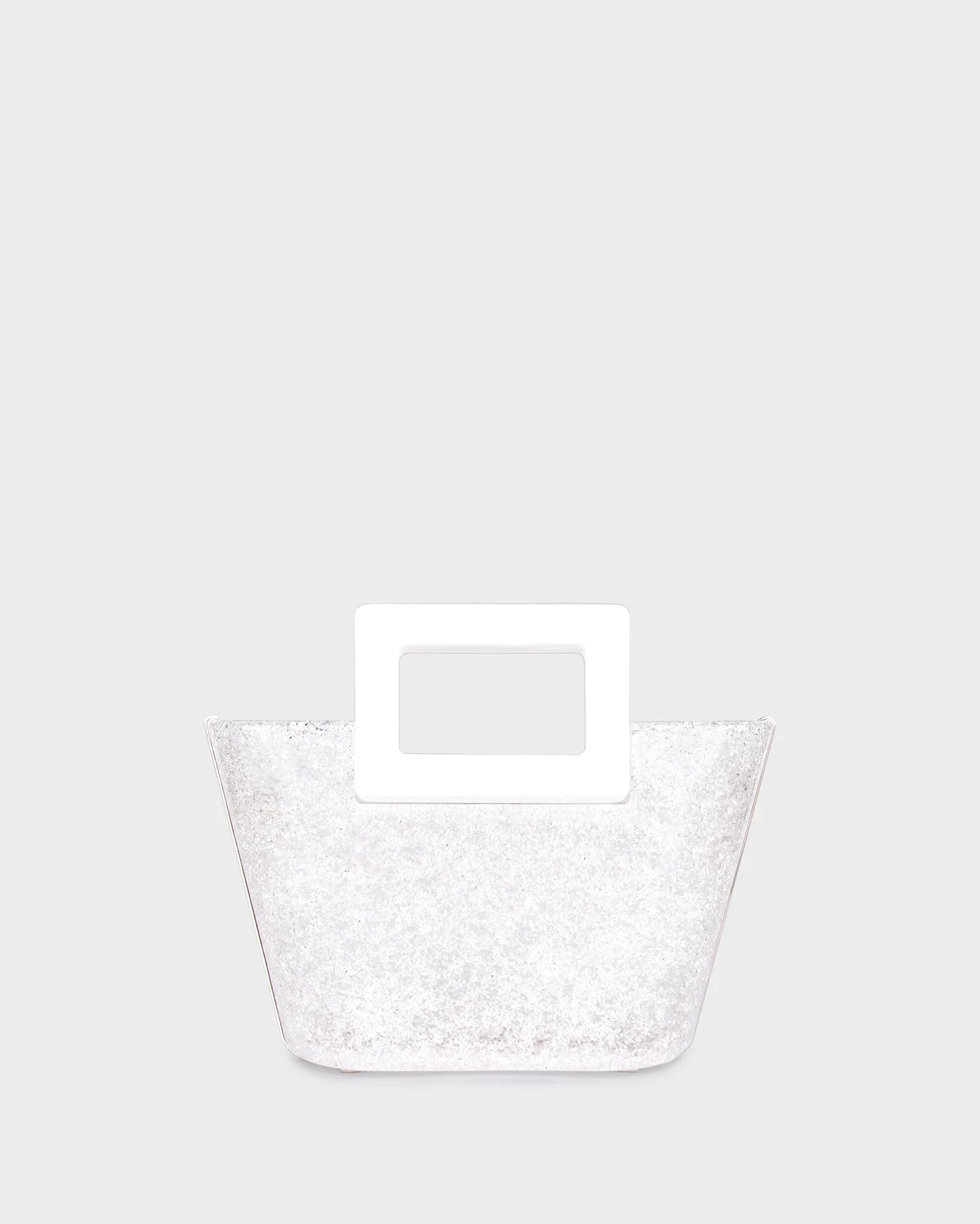 Riviera Plexi Clutch In White Crystal straight view