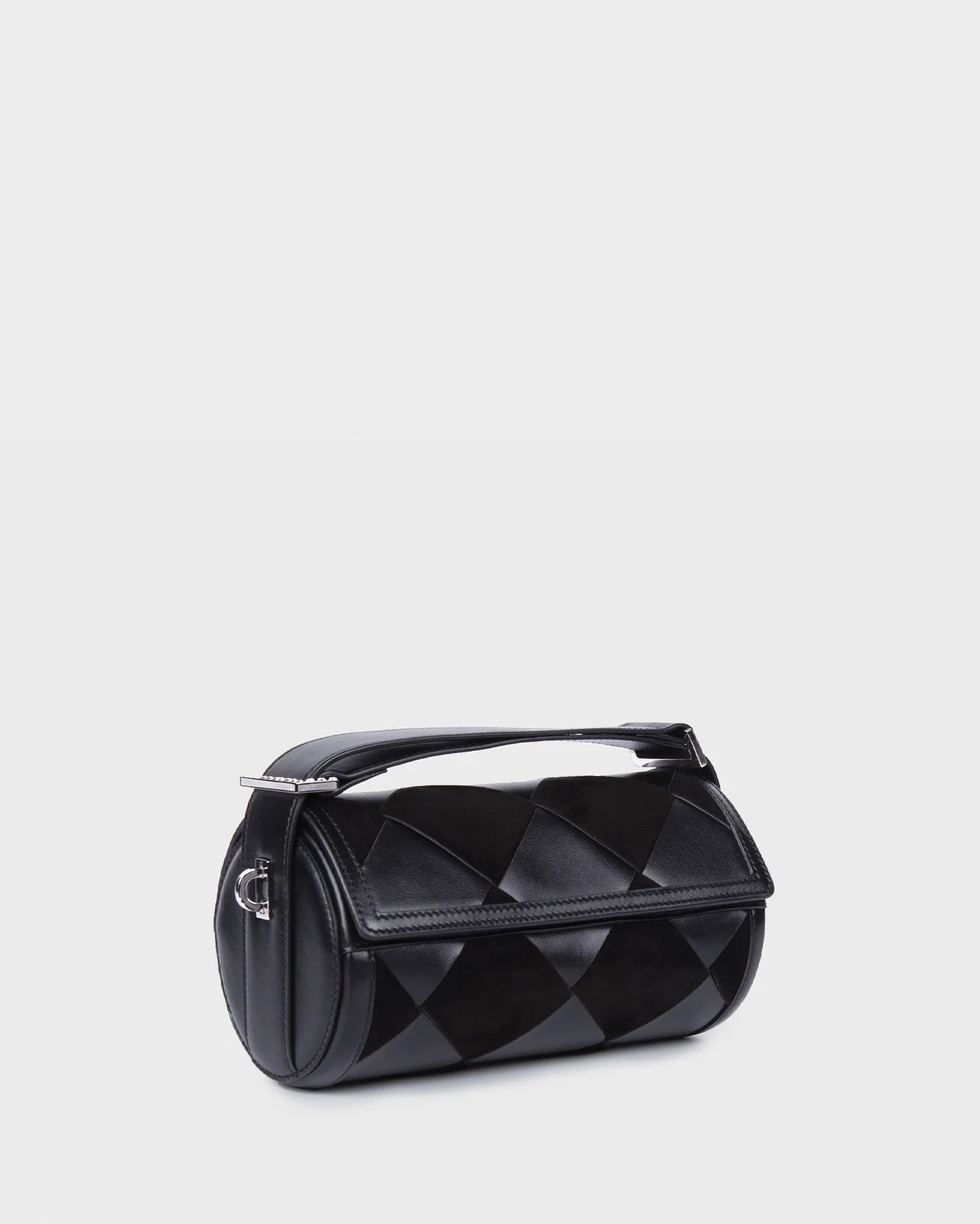 Savannah In Black Woven Leather three quarters view