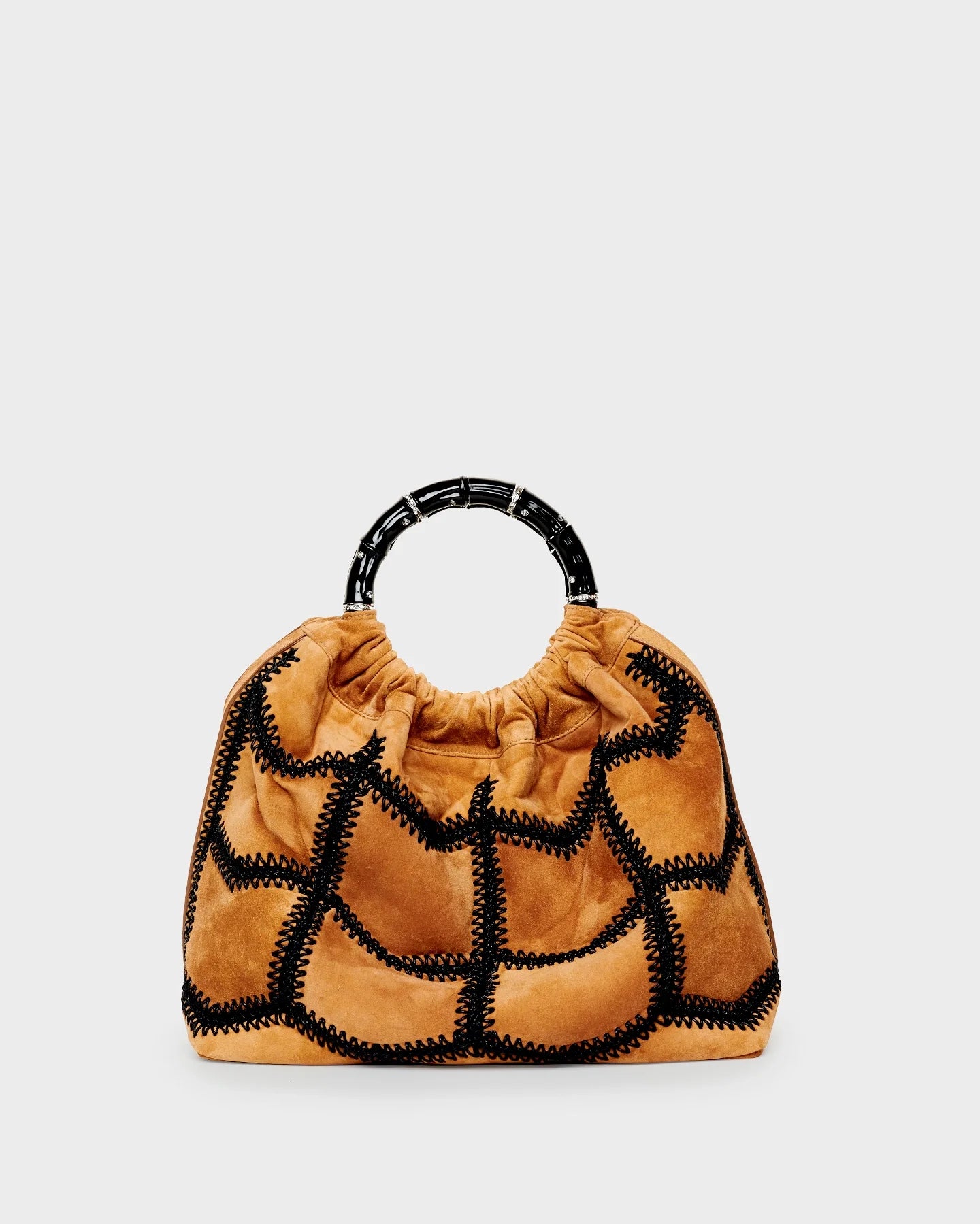 Sienna In Caramel Crochet Suede straight view