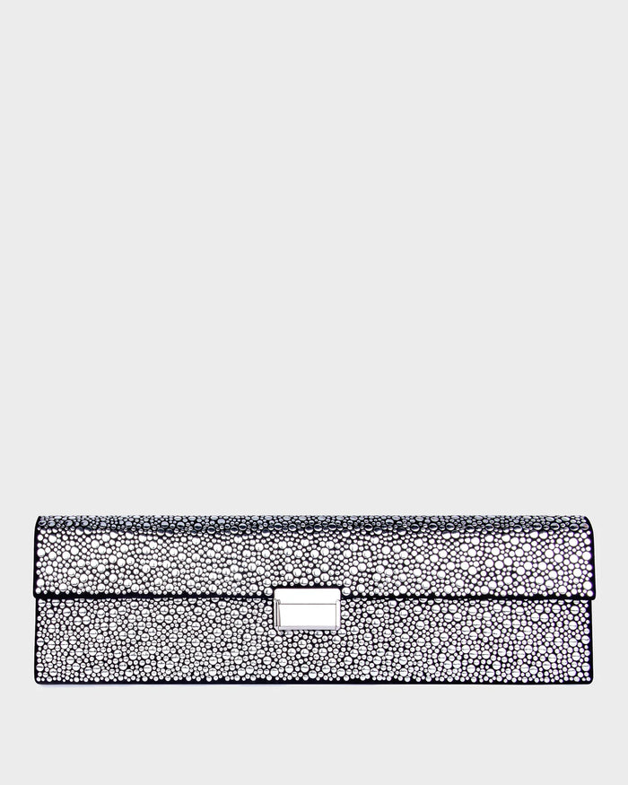 Skyler In Silver Embellished Suede straight view
