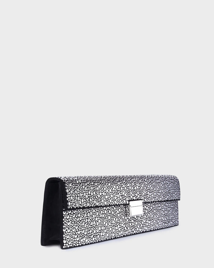 Skyler In Silver Embellished Suede three quarters view