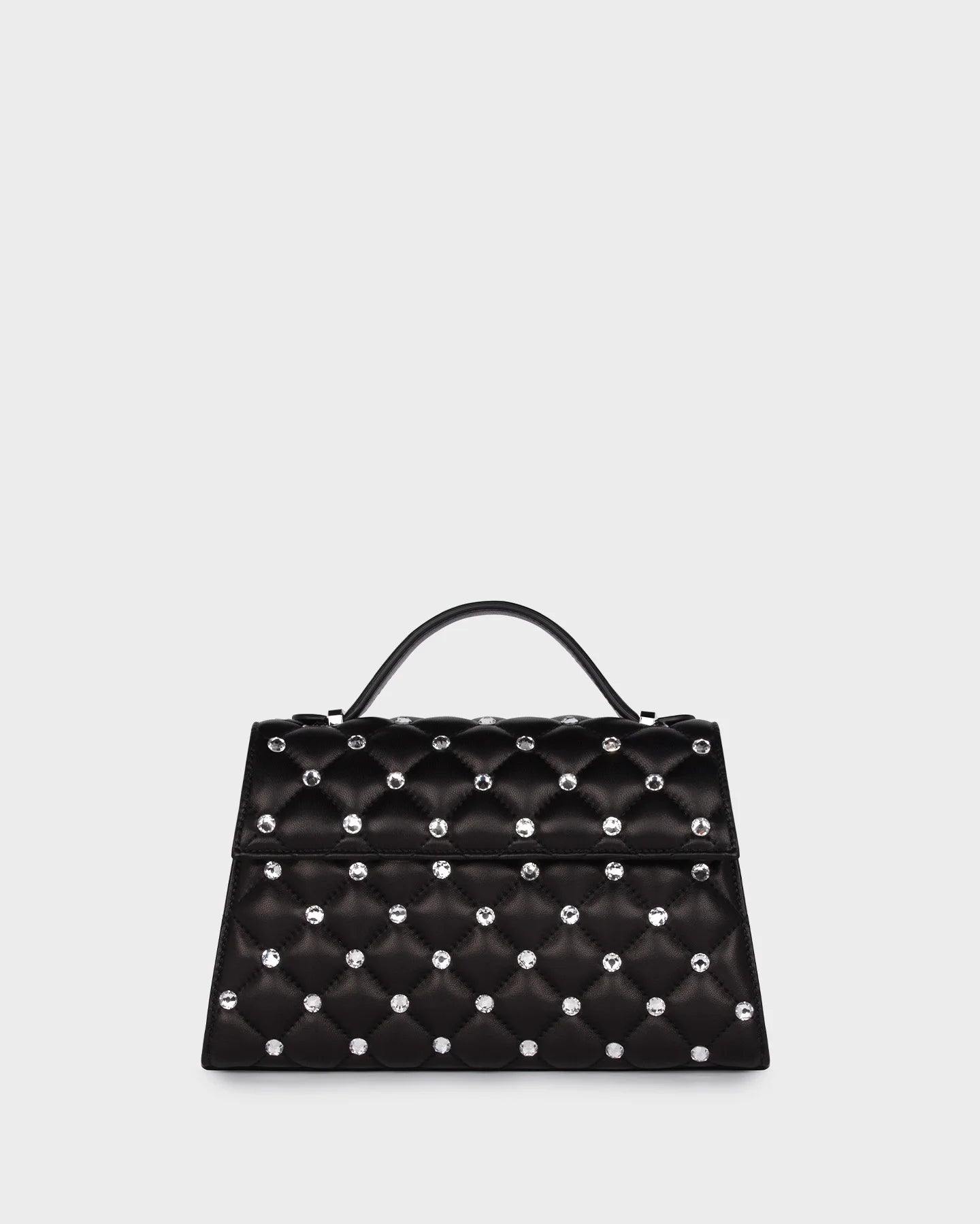 Stella In Black Quilted Leather And Crystal straight view