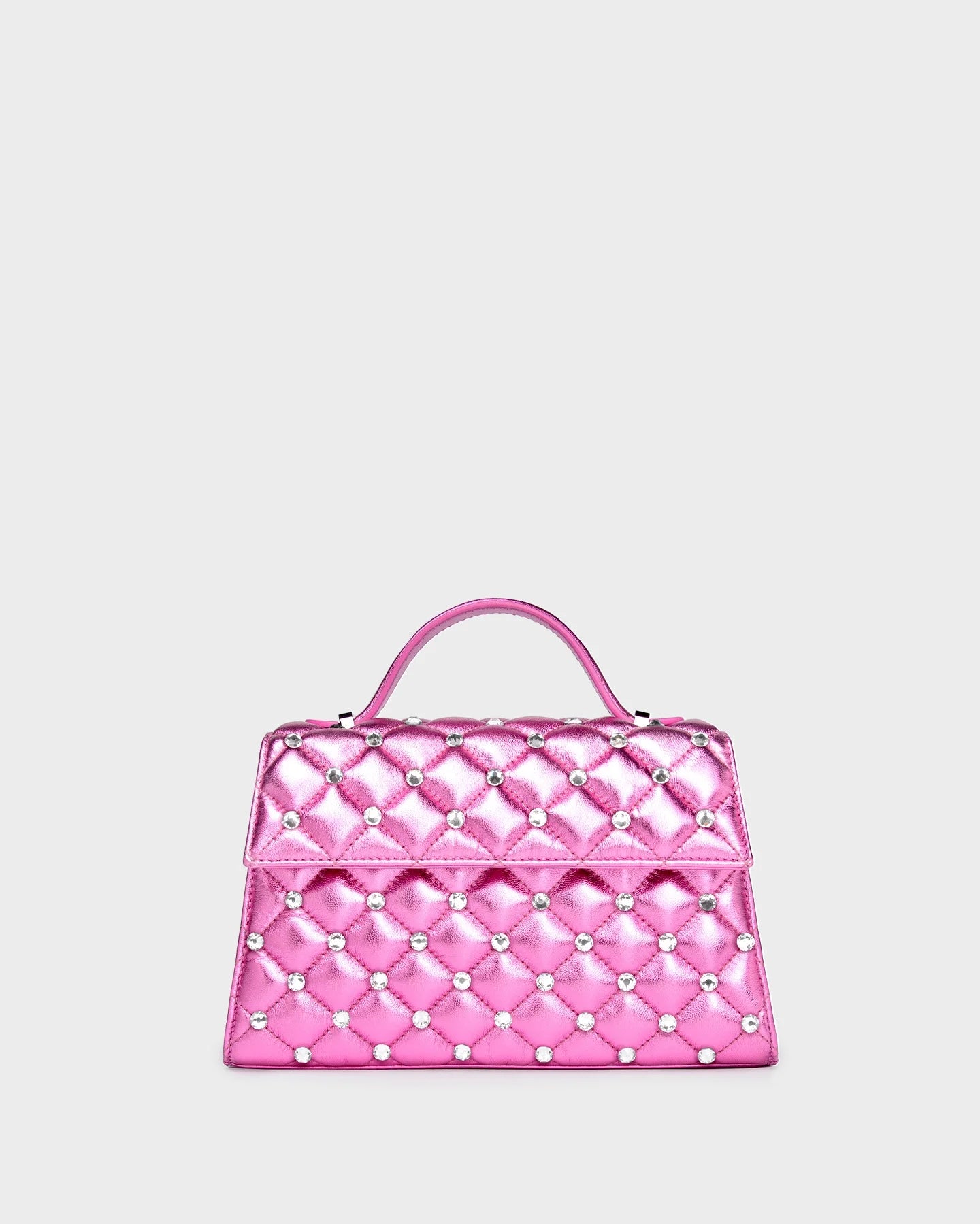 Stella In Pink Quilted Leather And Crystal straight view