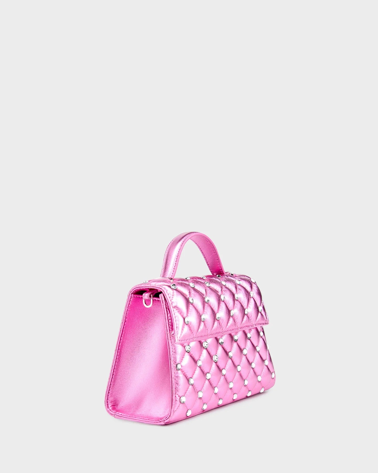 Stella In Pink Quilted Leather And Crystal three quarters view