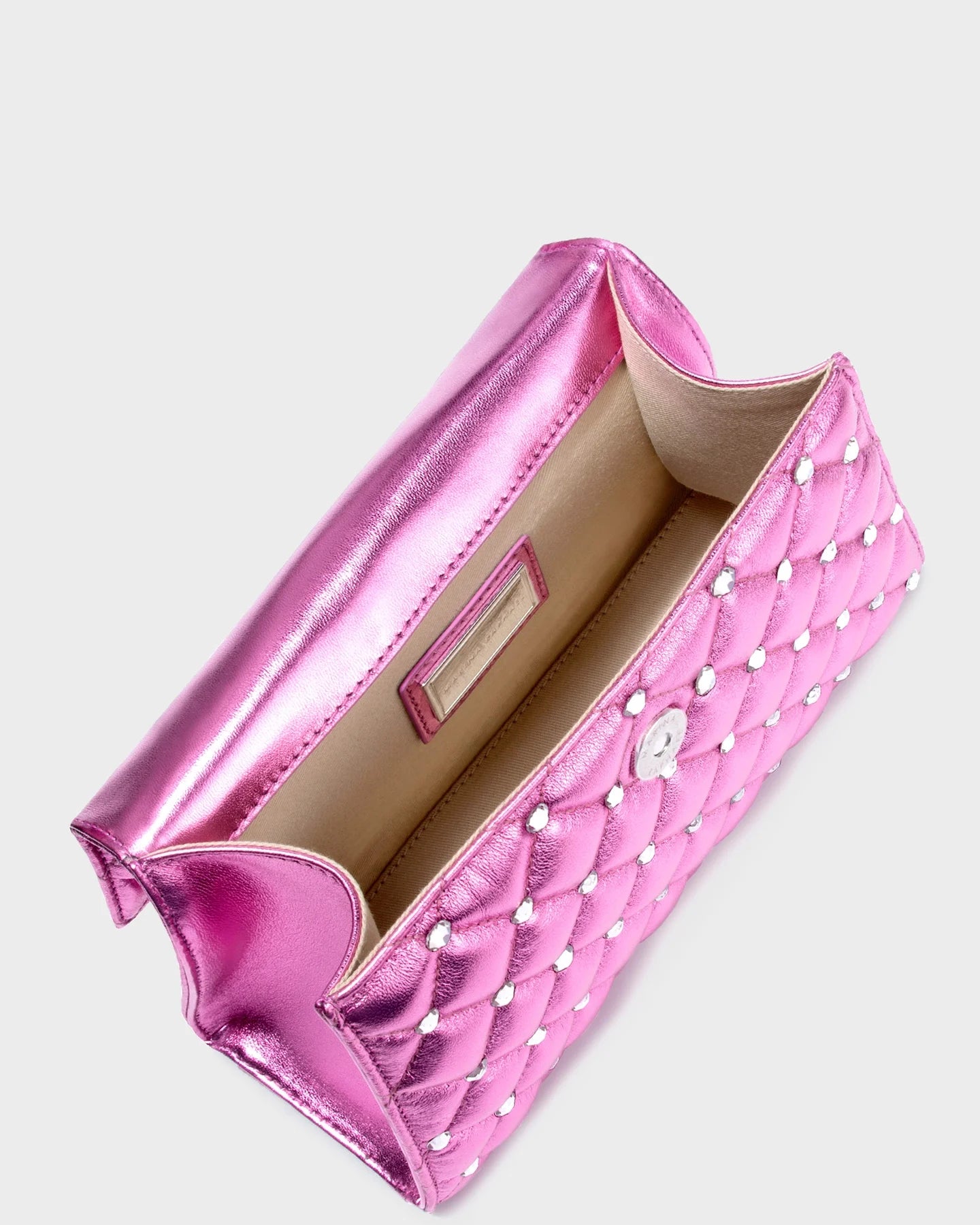 Stella In Pink Quilted Leather And Crystal top view