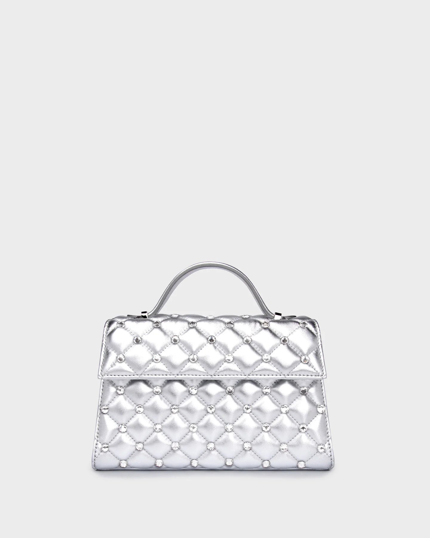Stella In Silver Quilted Leather And Crystal straight view