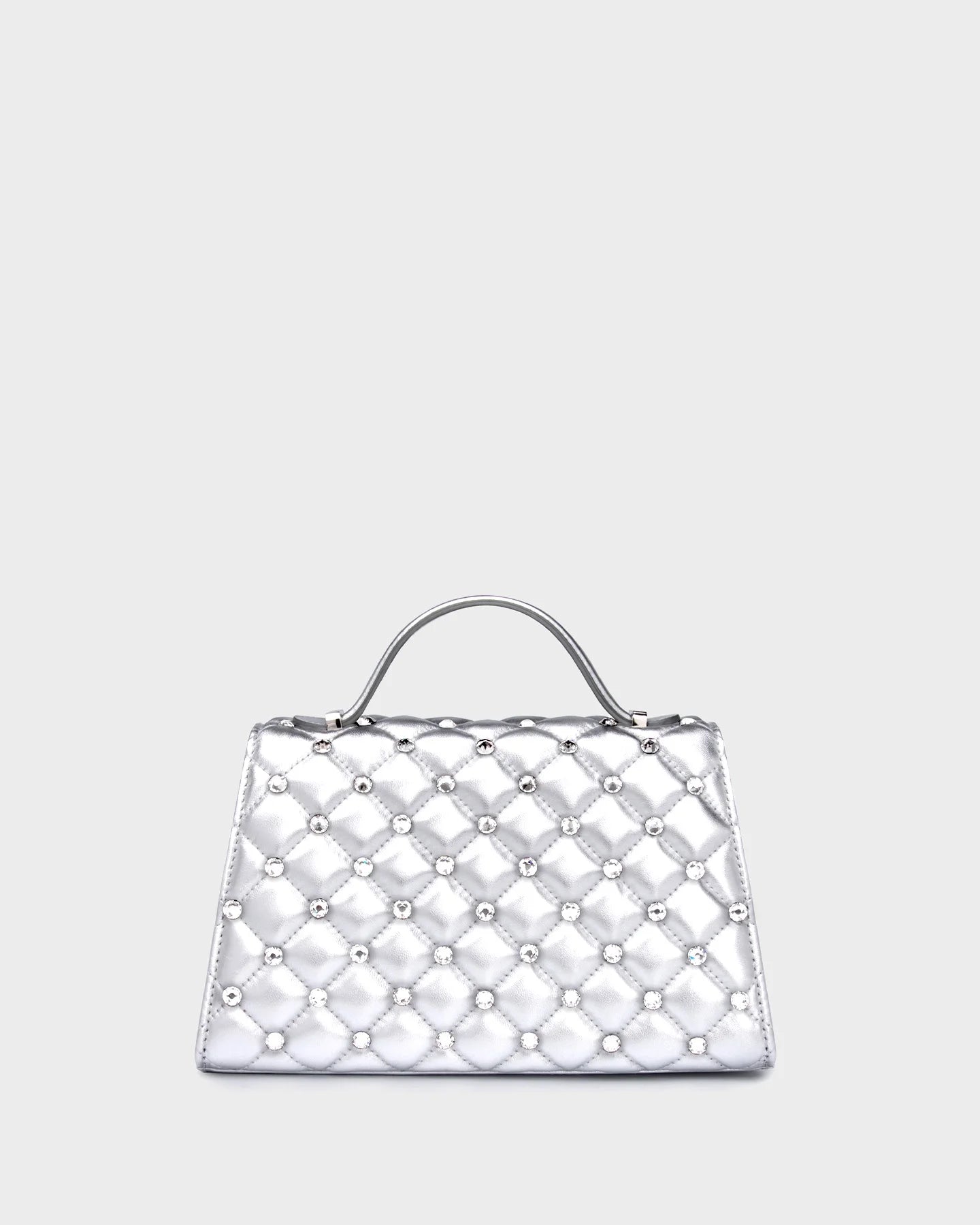 Stella In Silver Quilted Leather And Crystal back view