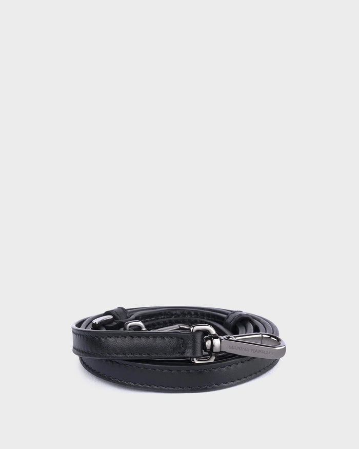BABY RIVIERA IN NATURAL RAFFIA AND BLACK LEATHER