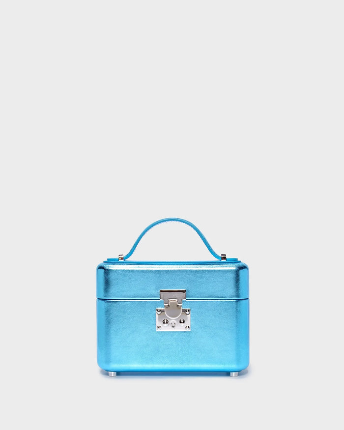 Venyx In Blue Metallic Leather straight view