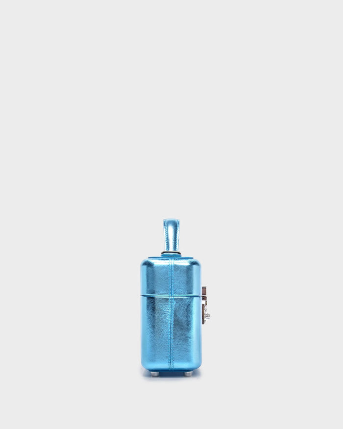 Venyx In Blue Metallic Leather side view