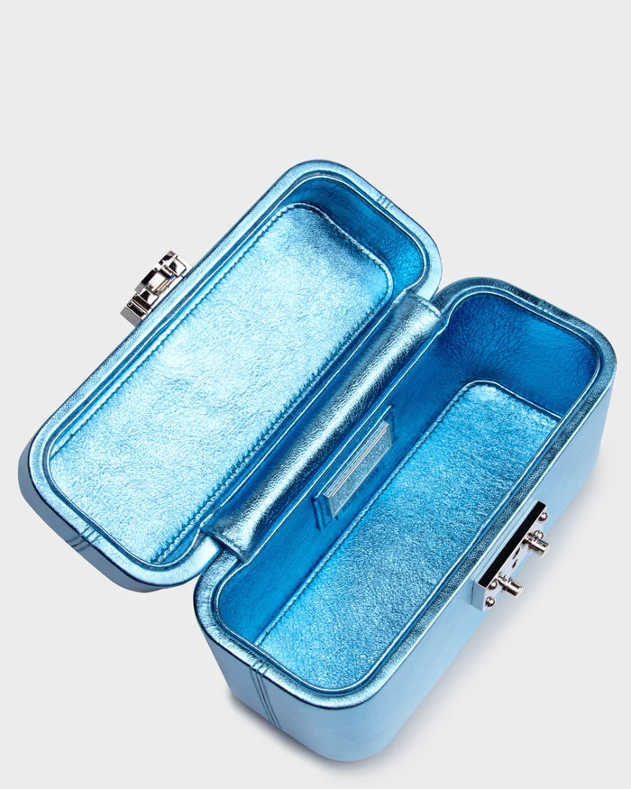 Venyx In Blue Metallic Leather top view