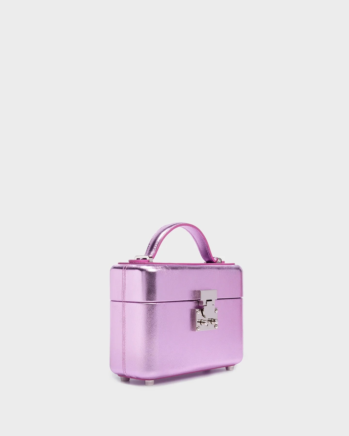 Venyx In Pink Metallic Leather three quarters view