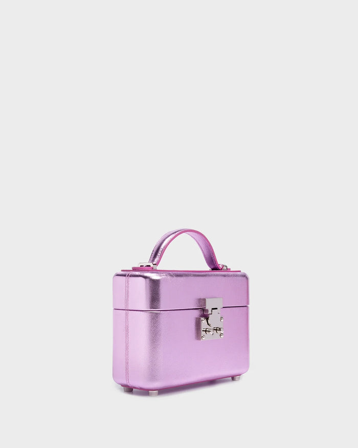 Venyx In Pink Metallic Leather three quarters view