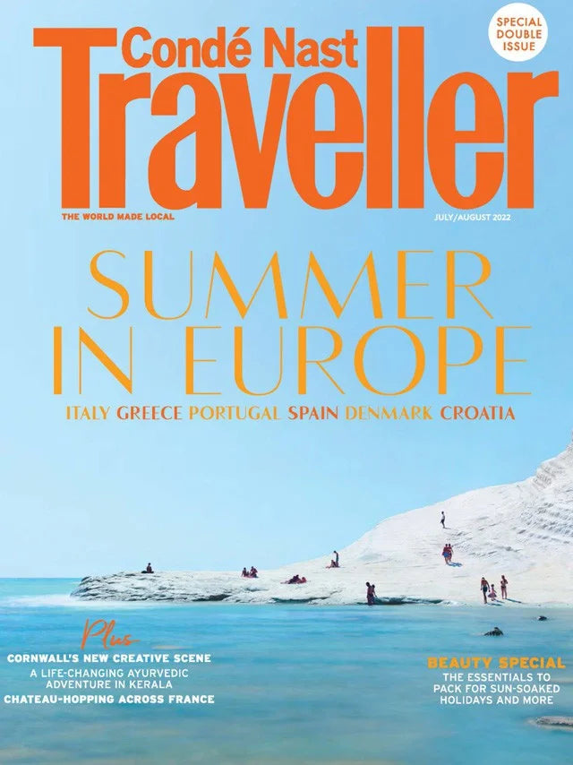 Cover of Conde Nast Traveller UK magazine, July/August 2022 issue, luxury fashion feature