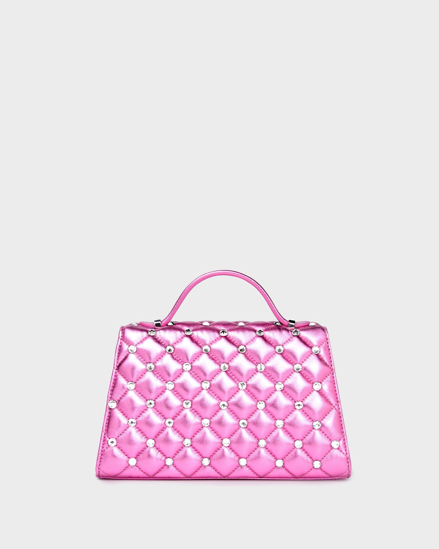 STELLA IN PINK QUILTED NAPA AND CRYSTAL - Marina Raphael: Designer Bags